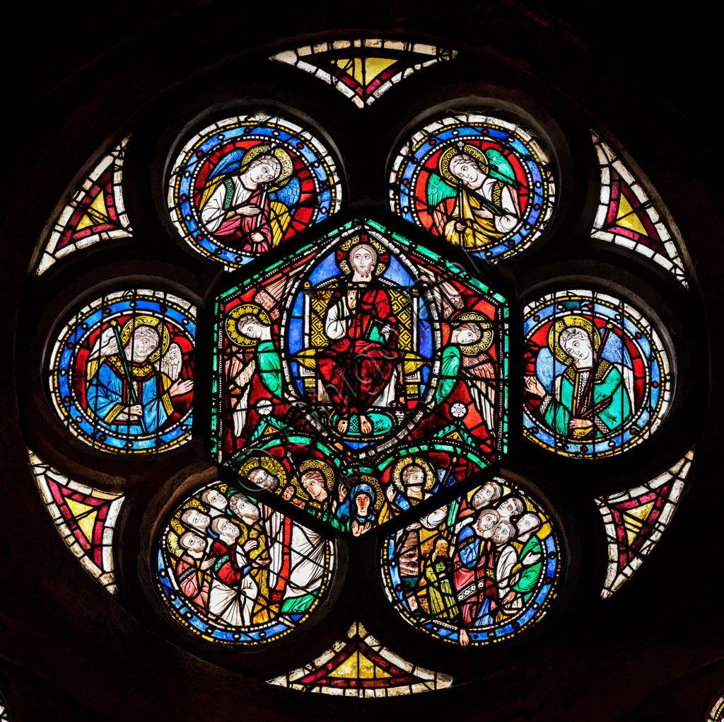 <span>Gigapixel ART</span> <br> Assisi, Basilica superiore di S. Francesco, transetto settentrionale: vetrate della quadrifora