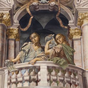 Sala dei Cardinali: Pellegrino Spaggiari e Antonio Consetti “Figure allegoriche”,
